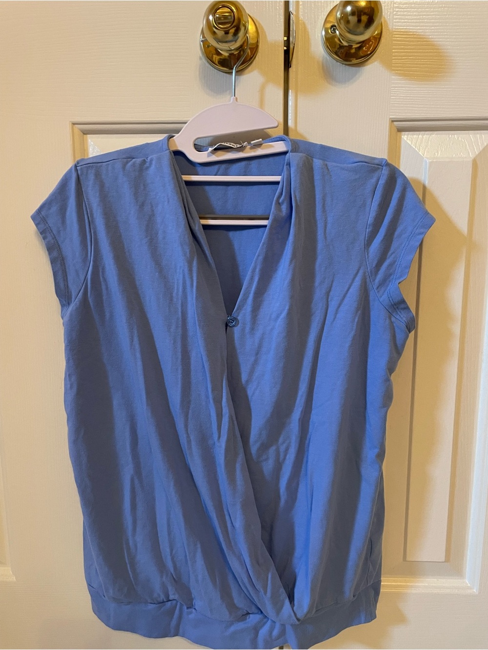 Blue Cap Sleeve Nursing Top Small